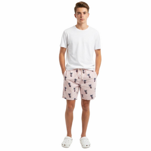 Hollister California Light Pink Pineapple Pattern Jogger Shorts Men XS Epic Flex